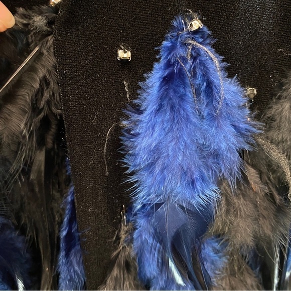 Tahari ASL Illusion Velour Mesh Feather Skirt Cocktail Dress Sz 2 - Picture 7 of 12